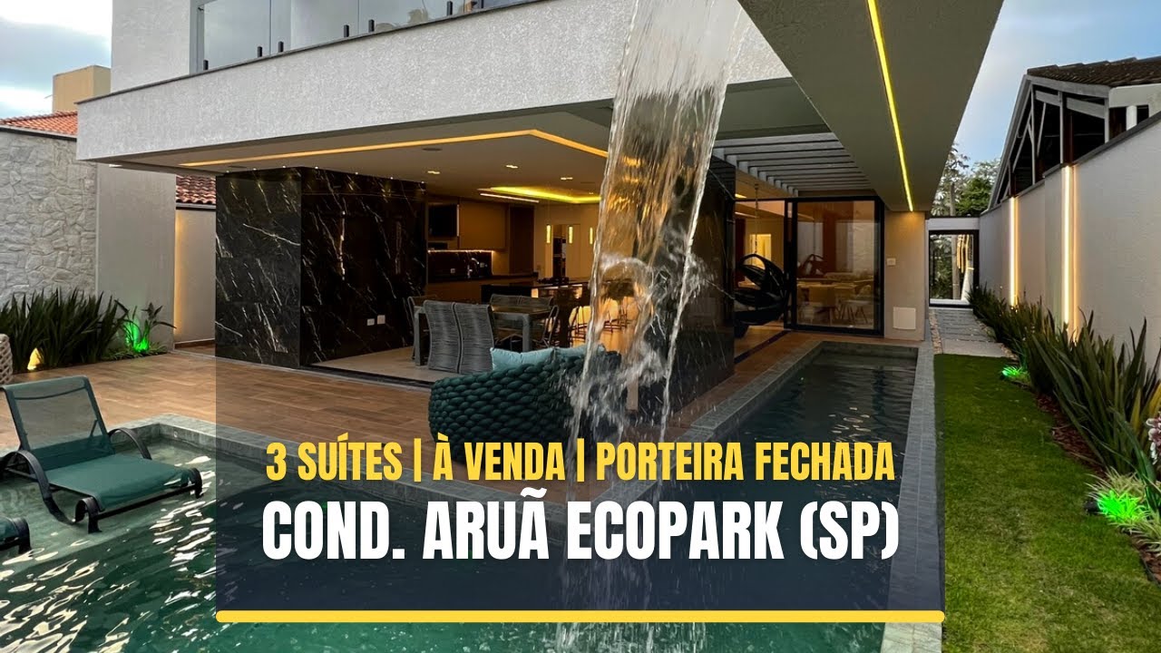 Casa de alto padrão com 3 suítes - Condomínio Aruã Ecopark (SP) | Casa à Venda Porteira Fechada