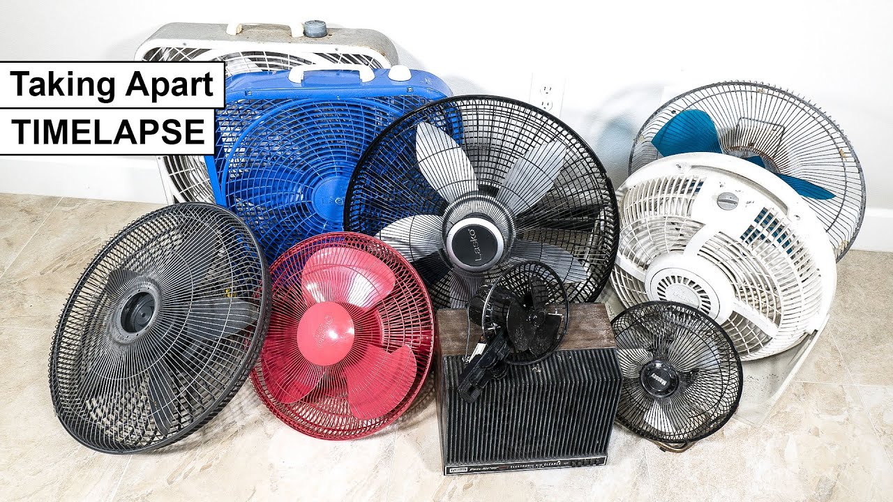 TIMELAPSE Taking Apart 10 Fans for Copper Motors - Scrapping Electronics Teardown