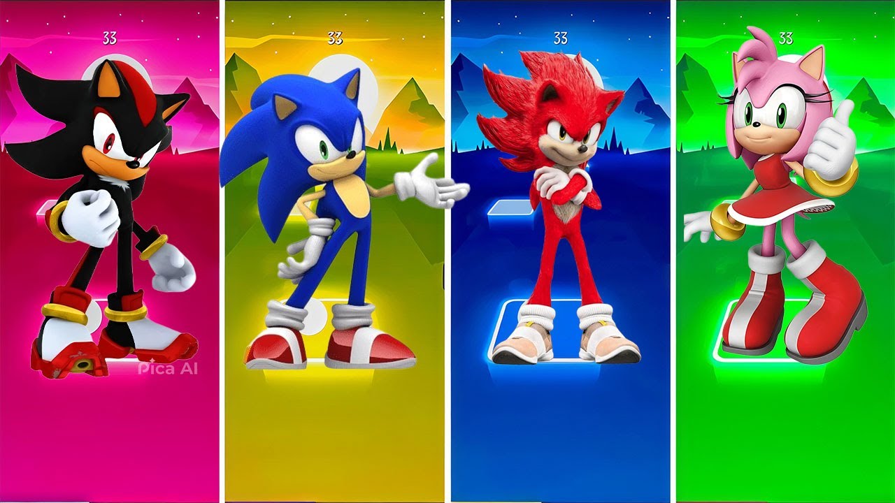 Sonic The Hedgehog 🔴 Knuckles 🔴 Shadow 🔴 Amy Rose || Tiles Hop EDM Rush! | Coffin Dance | Hopverse