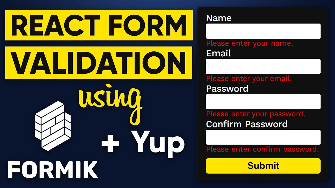 Проверка формы React с помощью Formik и Yup | Formik React [САМЫЙ ПРОСТОЙ МЕТОД]