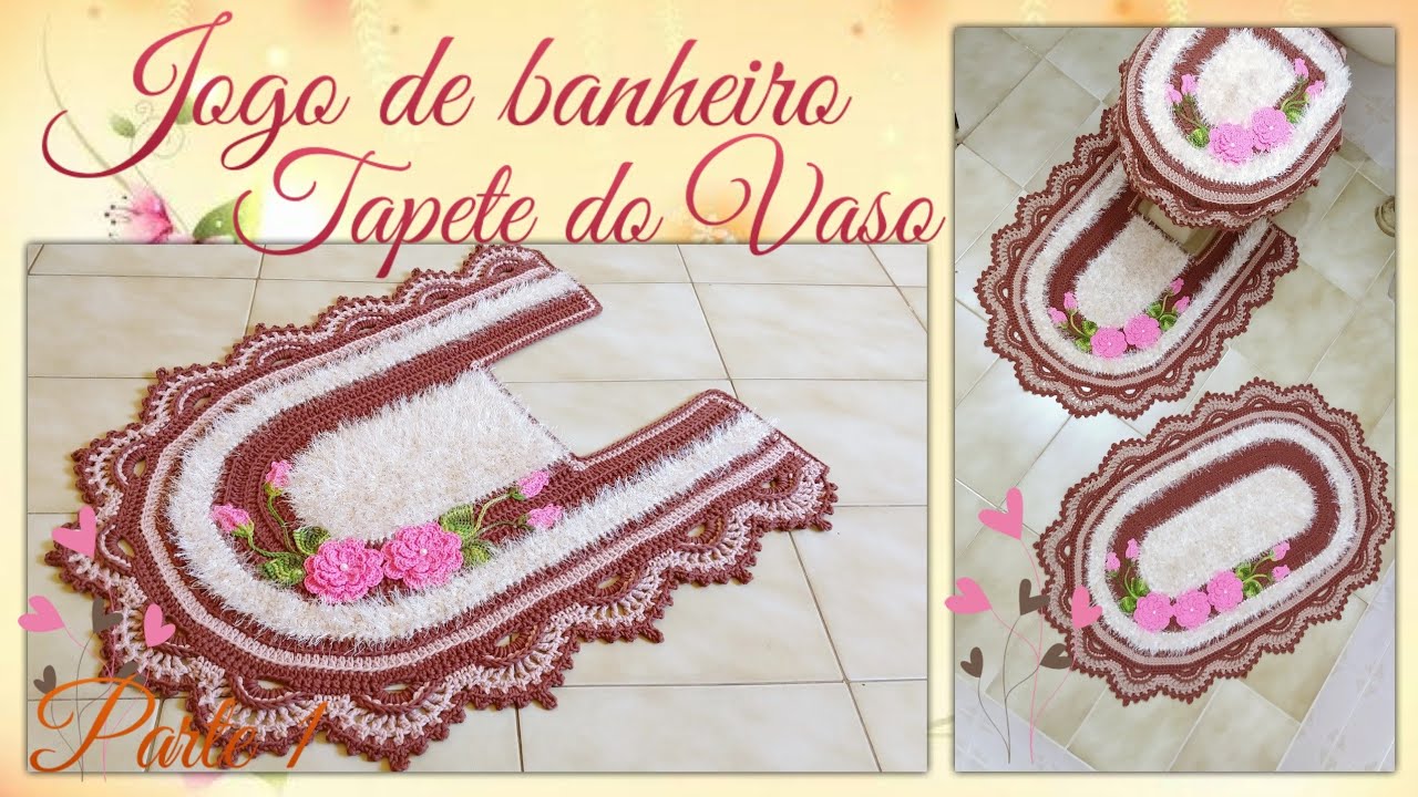 🌸 Jogo de banheiro Glamour . Tapete pé do vaso 1/2 . Por Vanessa Marcondes