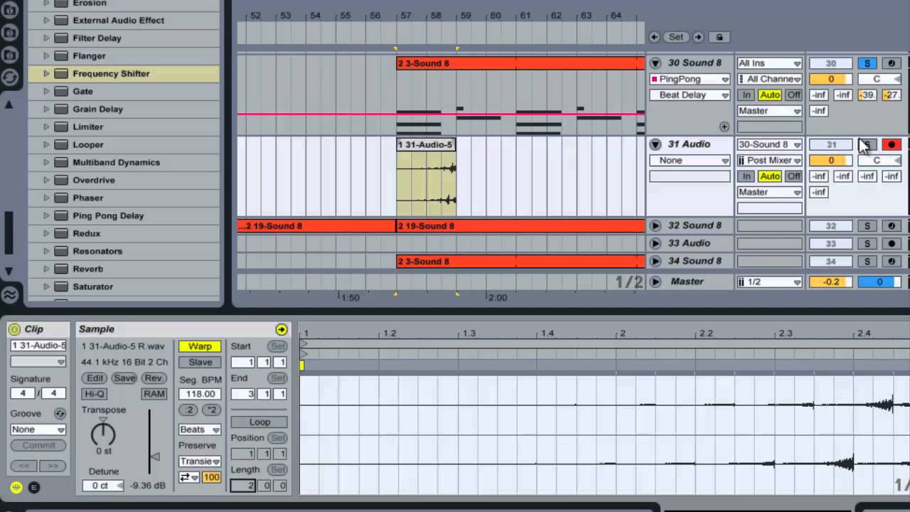 Creating a Reverse Delay Effect in Ableton