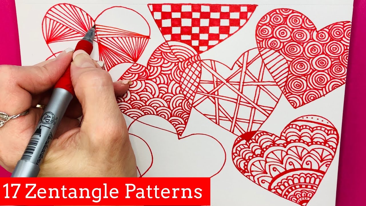17 Zentangle Filler Patterns in my Quigtangle
