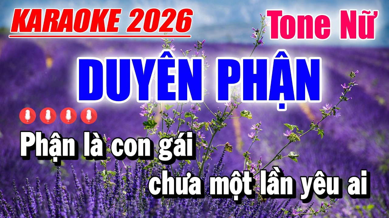 Karaoke Duyên Phận Tone Nữ | Nhạc Sống Mới Nhất 2026 | Karaoke Duy Trần
