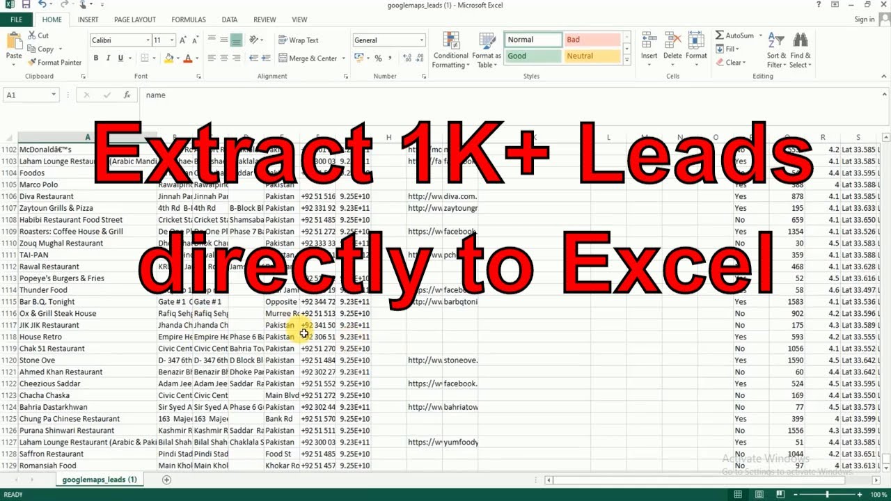How to Extract Google Map data to excel automatically (Best web scraping technique)