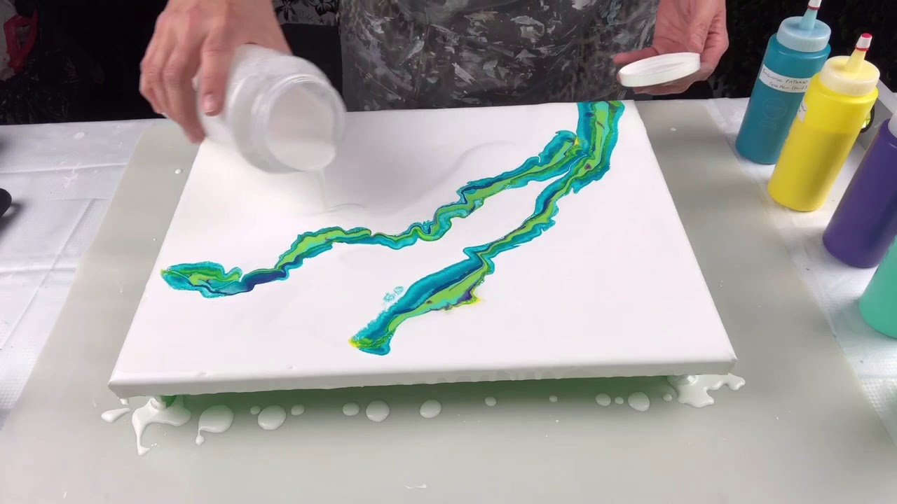 VR#09 - Green? Stunning Cells WITHOUT Silicone | Pouring - Acrílico Fluido usando SECADOR DE CABELO