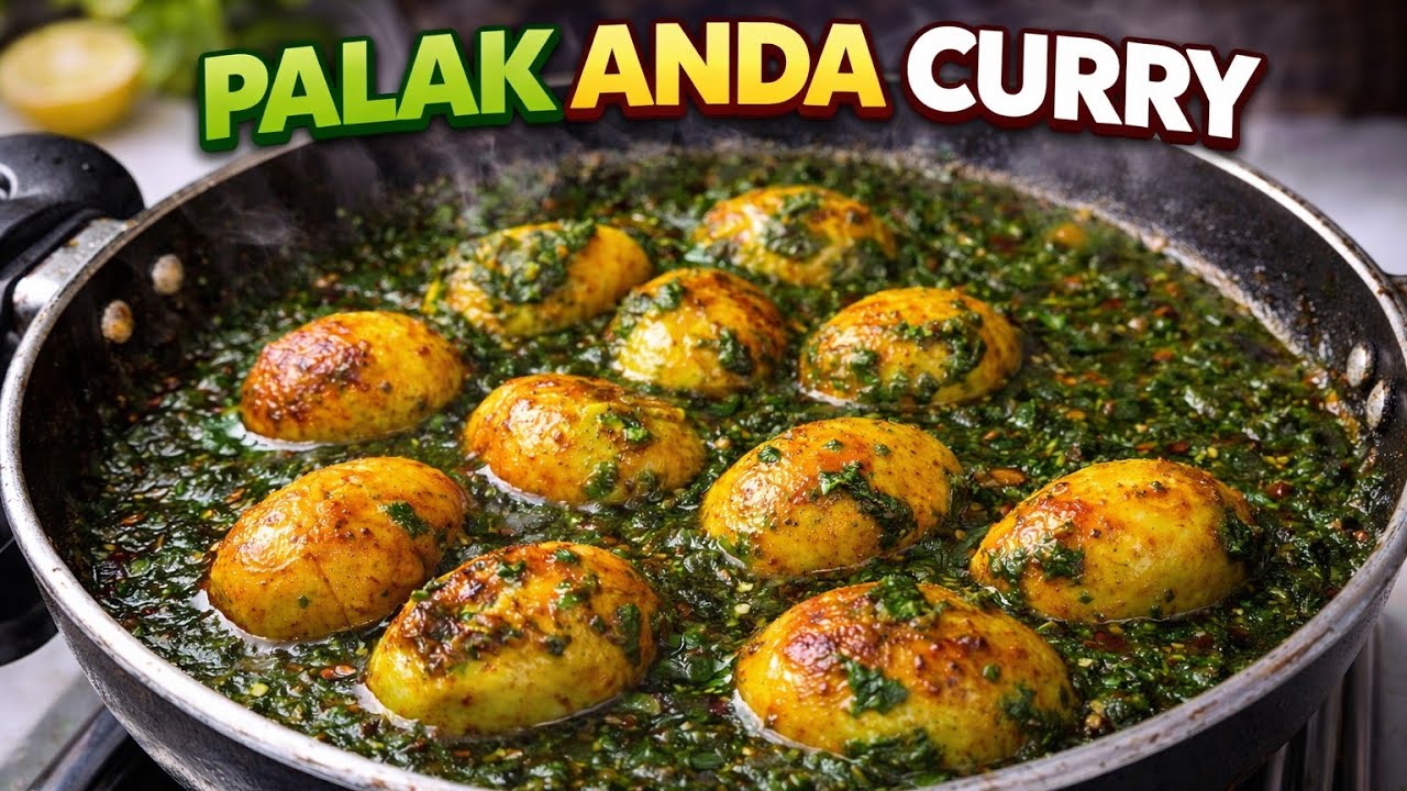 Anda Palak ki sabji recipe in hindi | Palak Anda recipe video | Palak Anda recipe oven | Palak Anda