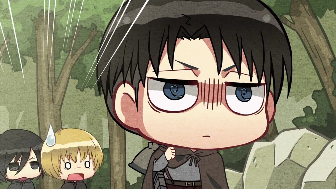 【進撃の巨人】ちみキャラ劇場 4コマ!調査兵団【リヴァイ班】