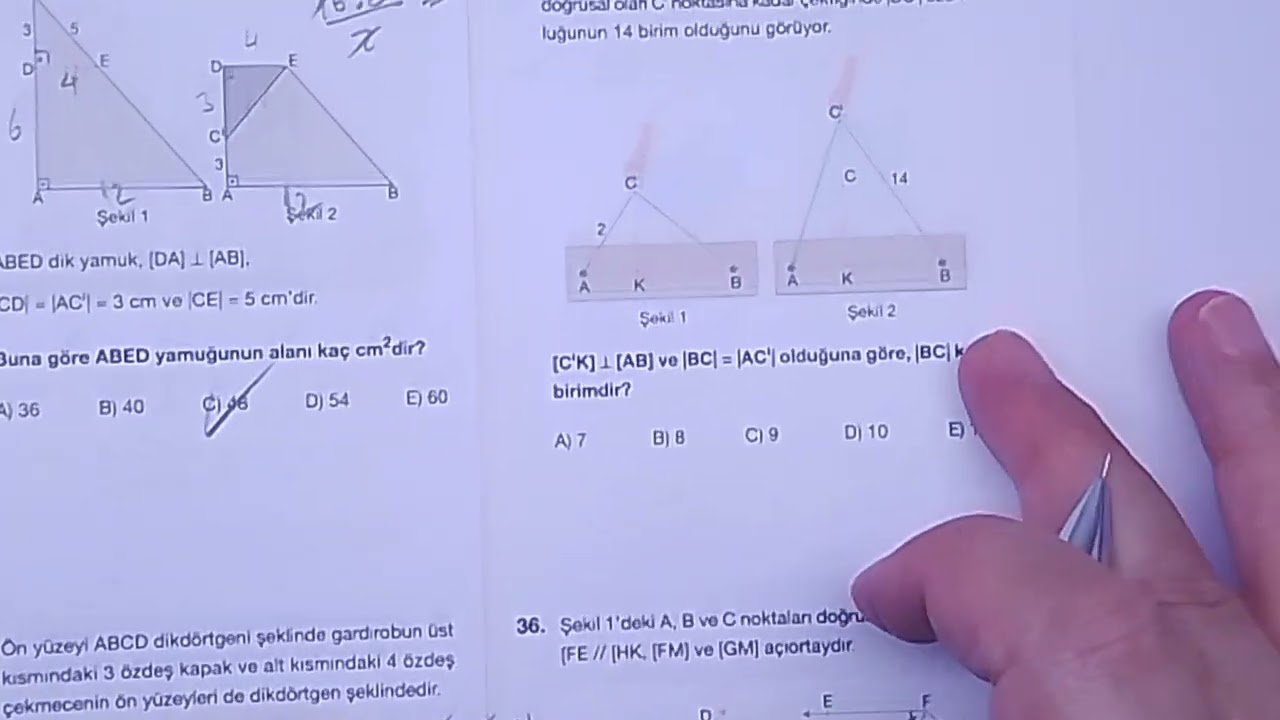 LİMİT TYT-10 DENEMESİ GEOMETRİ SORULARININ ÇÖZÜMLERİ