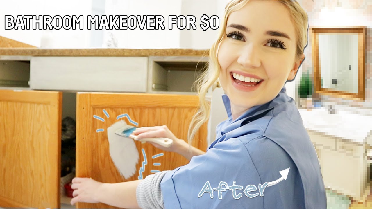I Spent NOTHING On This Bathroom Makeover !! HOW?!?