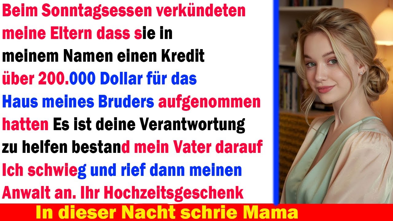 Beim Sonntagsessen verkündeten meine Eltern Wir haben 200.000 $ Kredit auf deinen Namen aufgenommen