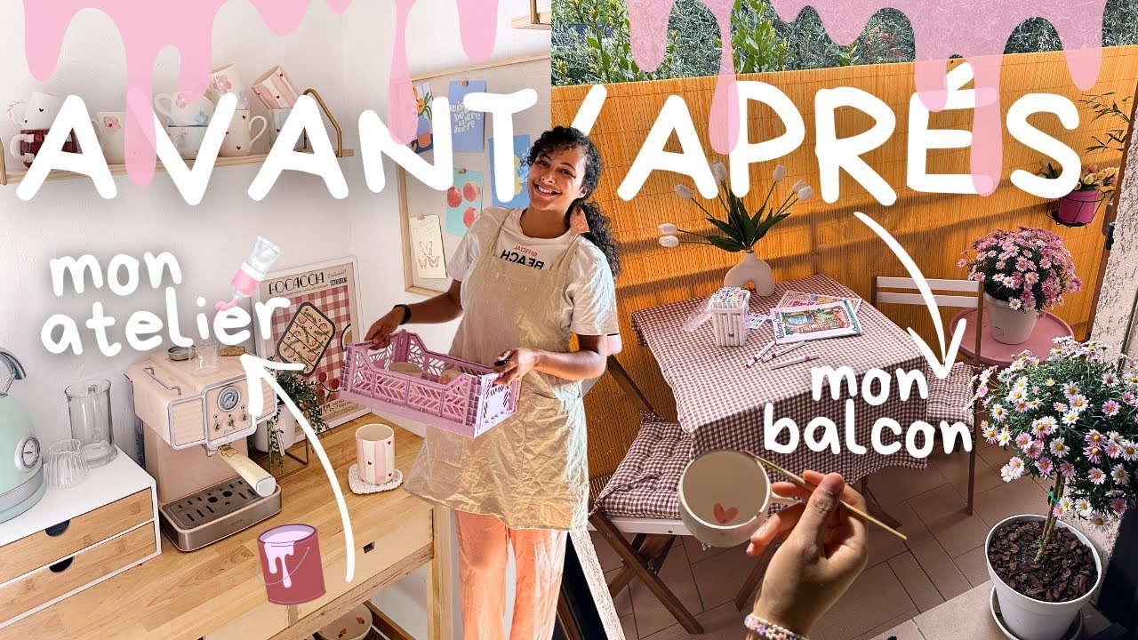 VLOG DECO’ / Avant/Après mon balcon et j’aménage mon atelier, atelier tour et session shopping 🌷