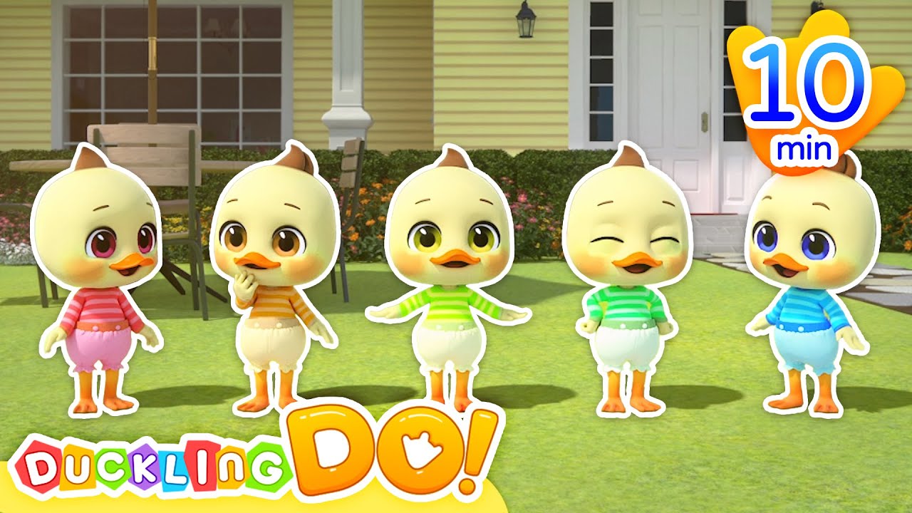 🐥Five Little Ducks + More🐥❤️ 🧡 💛💚🩵| Nursery Rhymes & Kids Song | Duck Video For Babies