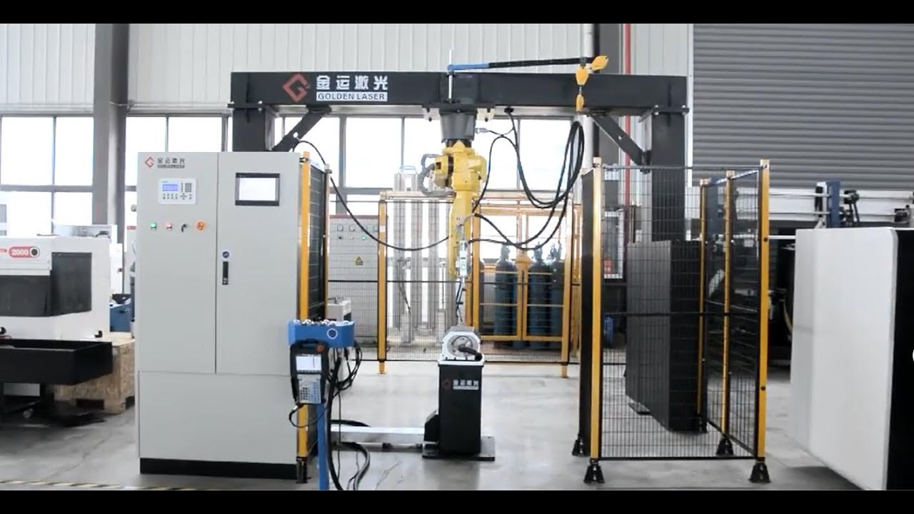 Fiber laser cutting machine with Robot Arm for metal tube 3D cut, used for metalworking, auto parts.