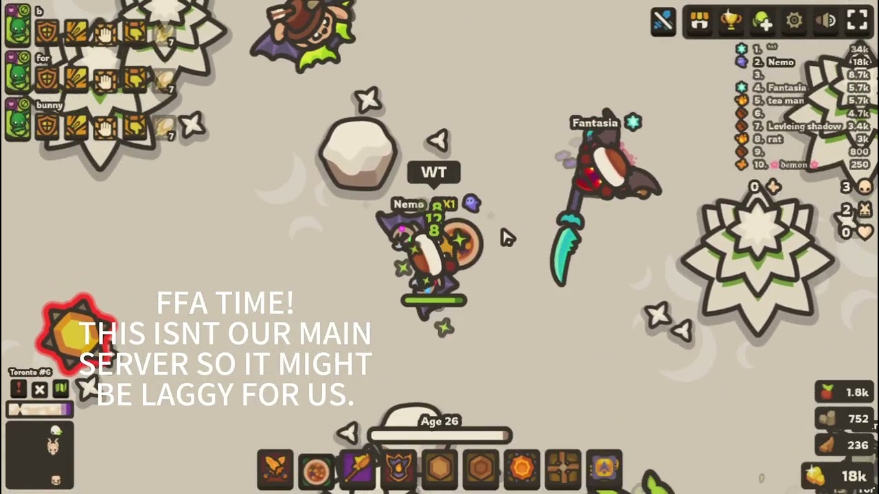 Taming.io-9 Plant fairys VS Rock golem boss.