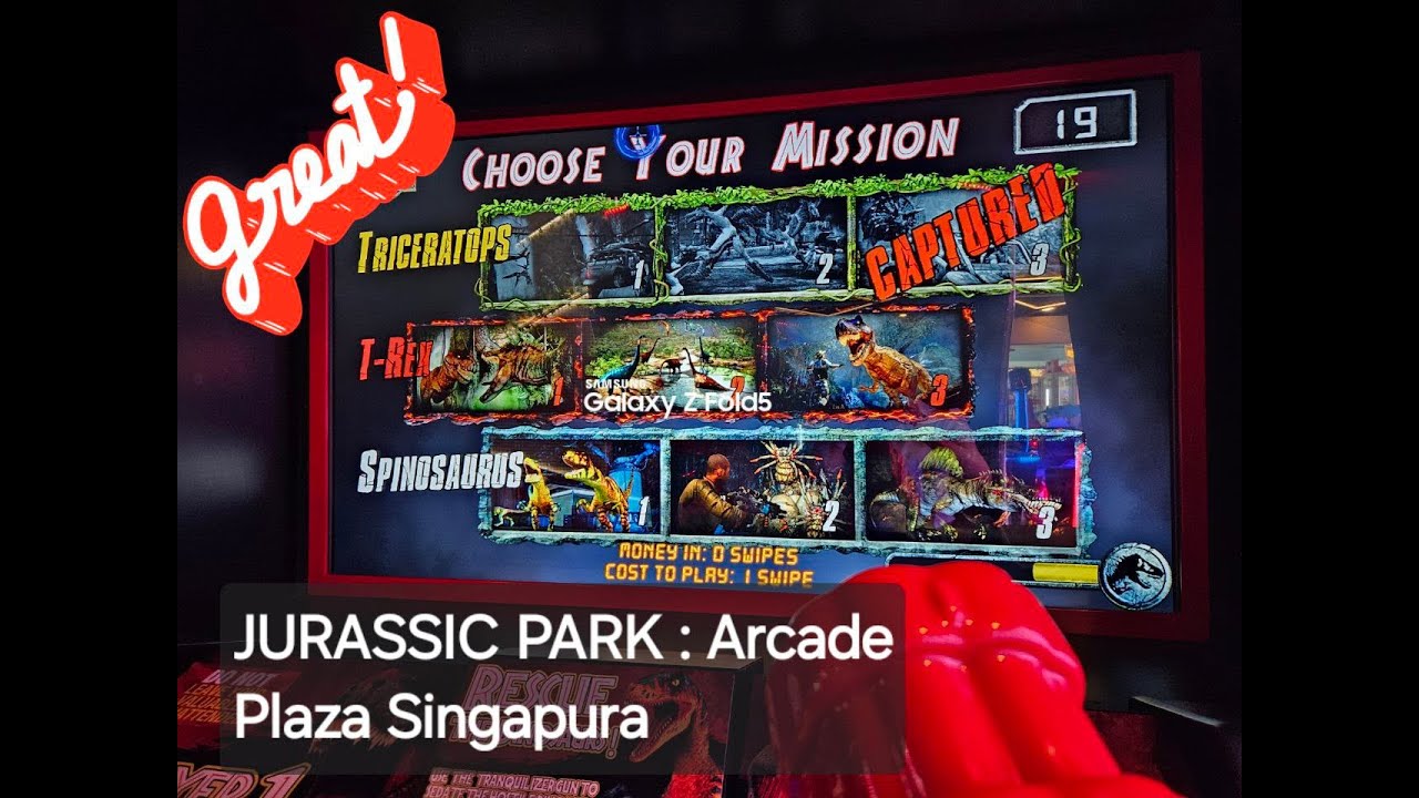 Exploring a JURASSIC PARK Arcade - Arcade Game Center / Shooting Games
