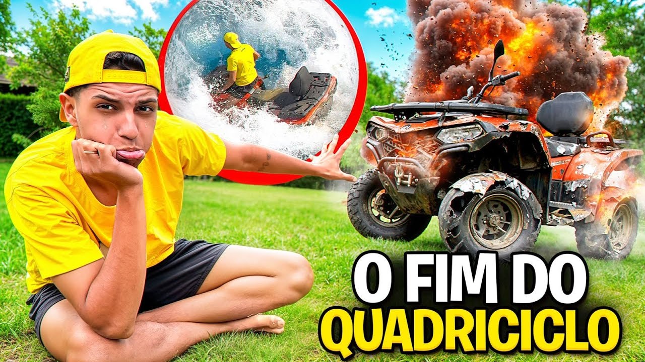 JOGUEI O QUADRICICLO DENTRO DA PISCINA *Destruimos ele ? 