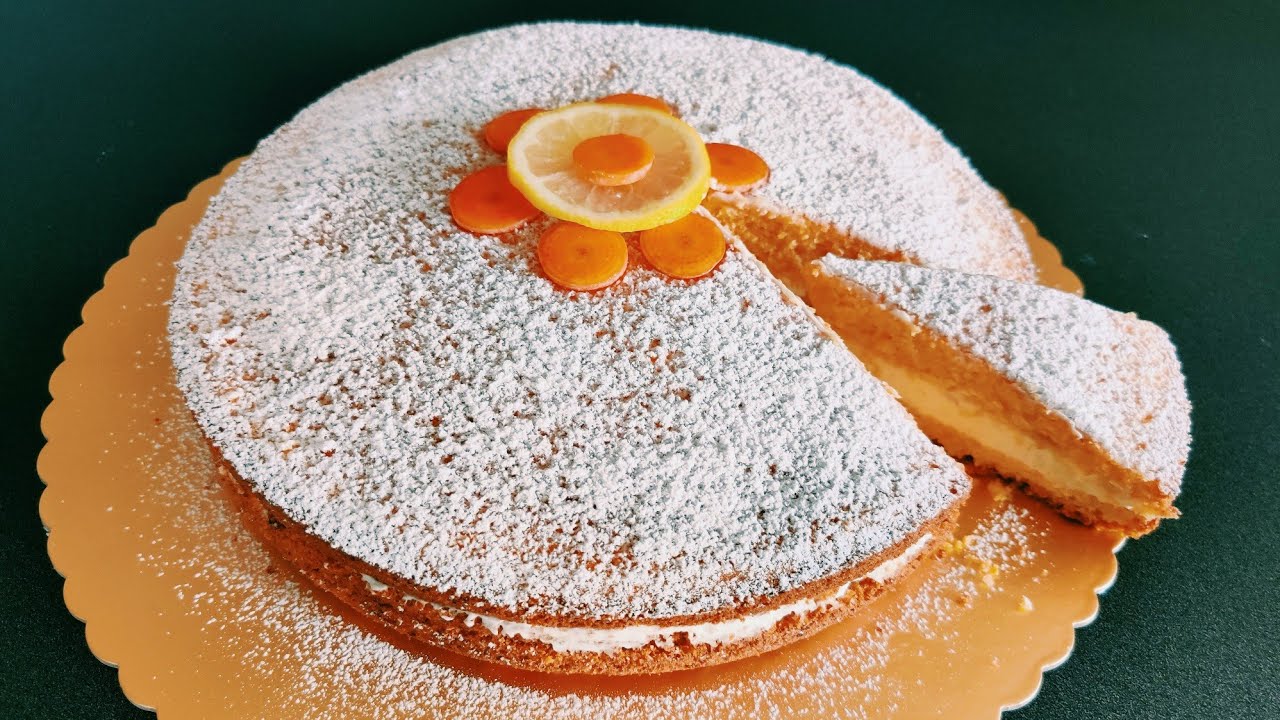 Soffice Torta di Carote con Mousse al Limone Ricetta facile e veloce senza burro