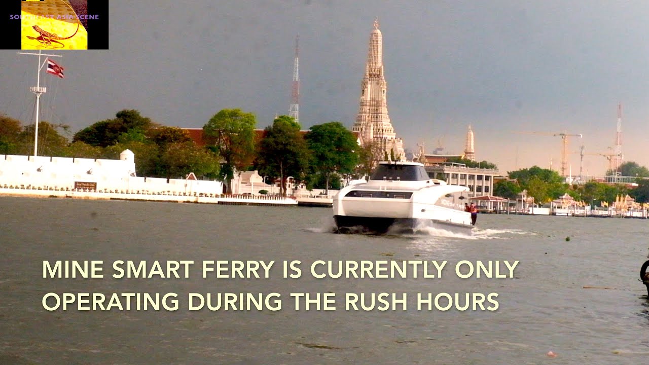 MINE SMART FERRY Chao Phraya River Water Taxi Bangkok Thailand electric boat in operation