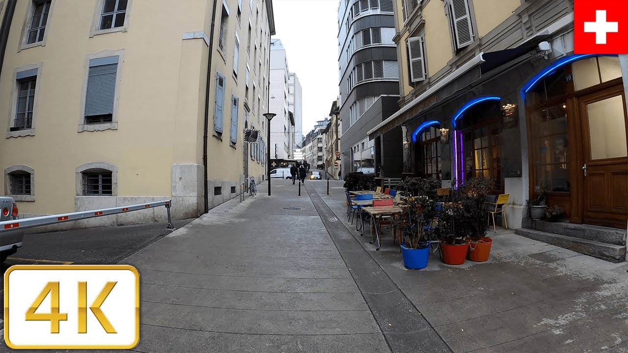 Geneva, Switzerland (Eaux Vives to History museum) | Winter 2022【4K】Canton de Genève, Suisse