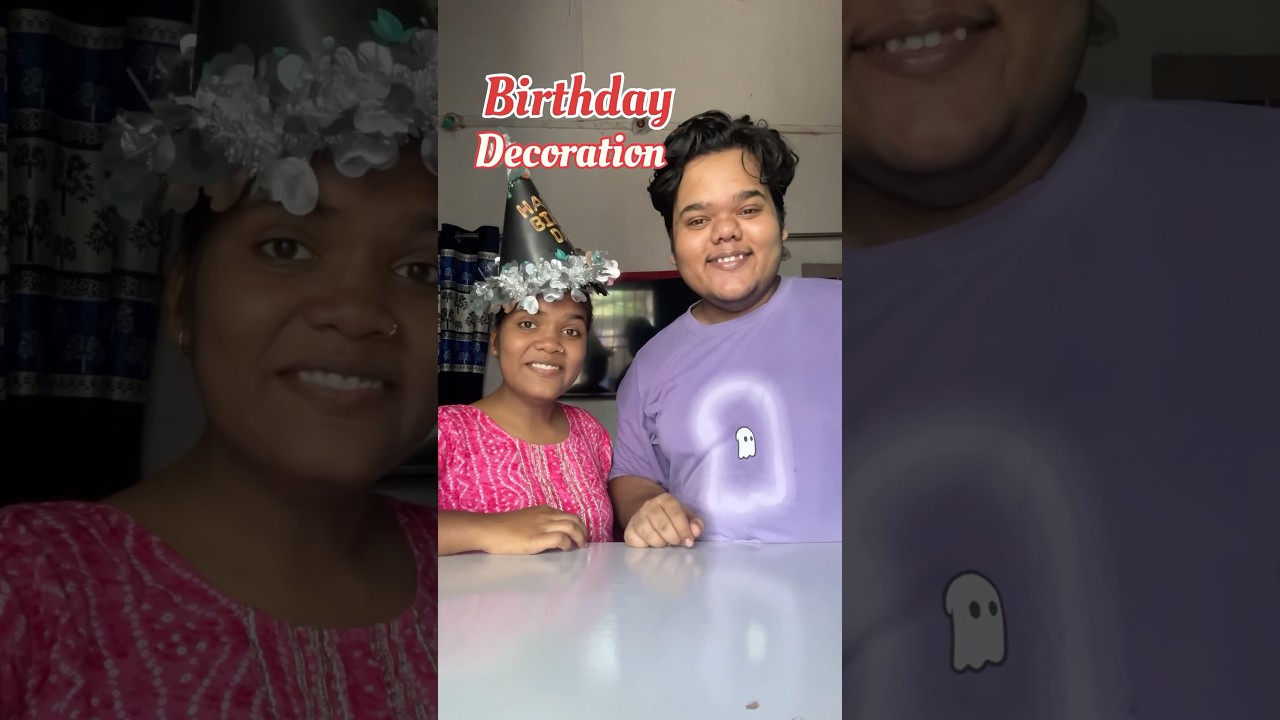 My Sister Vs Me : Who will make the best Birthday Decoration #shorts