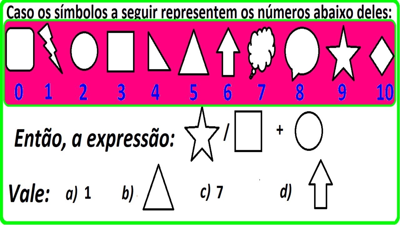Raciocínio Lógico Sistema numérico símbolo Figura Psicotécnico QI Quociente de Inteligência Detran