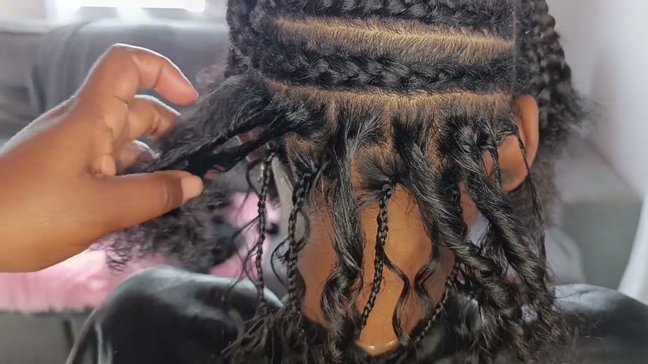 Trança boho braids e divisão 