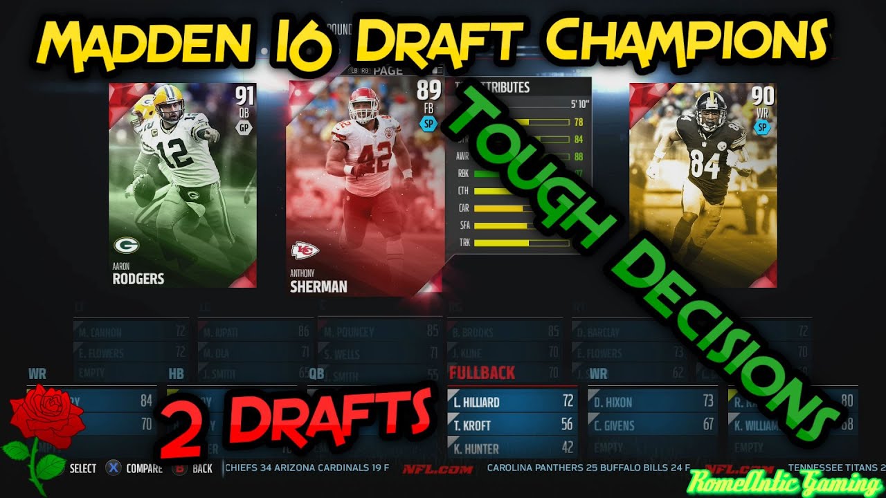 Драфты и игровой процесс Madden 16 Draft Champions