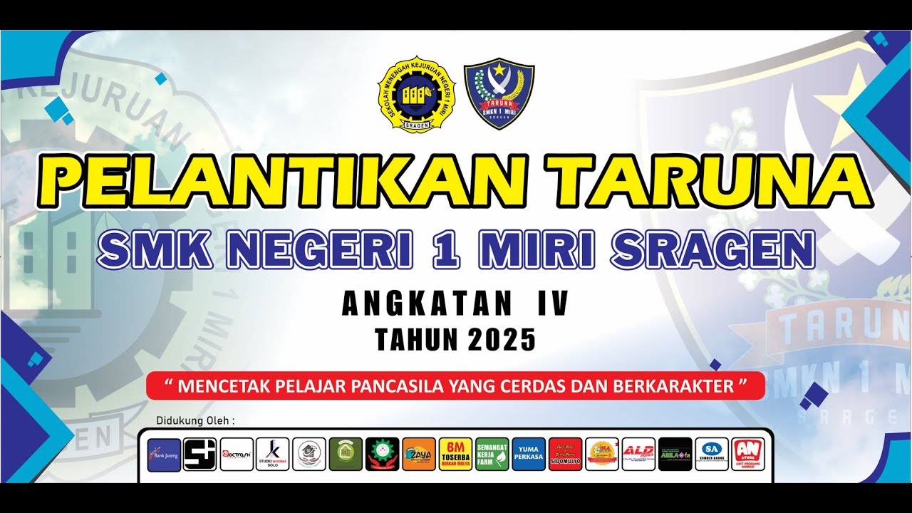 PELANTIKAN  TARUNA ANGKATAN IV SMK NEGERI 1 MIRI, KAB. SRAGEN TAHUN 2025