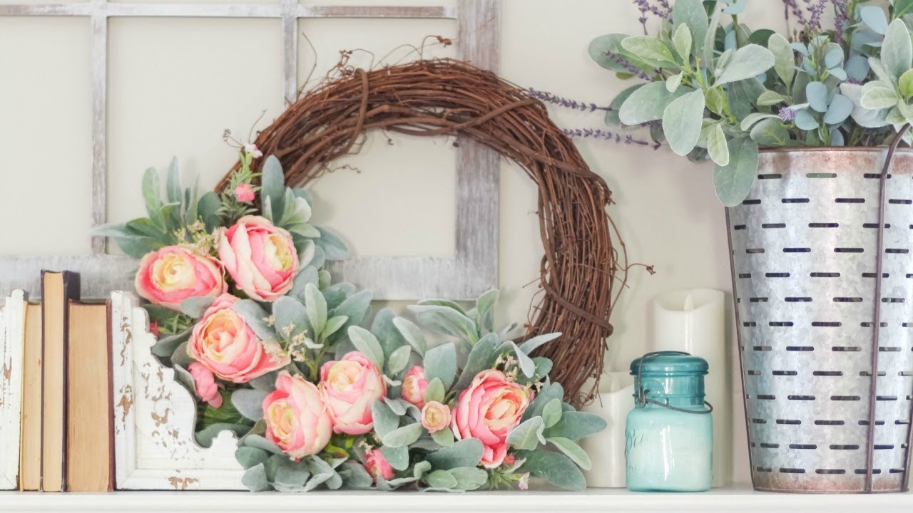 Easy DIY Spring Wreath {with Lamb's Ear and Peonies}