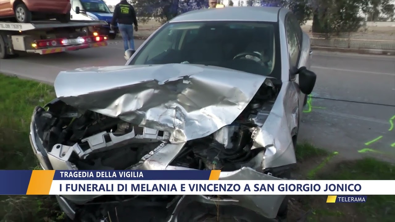 TRAGEDIA DELLA VIGILIA, I FUNERALI DI MELANIA E VINCENZO A SAN GIORGIO JONICO di WALTER BALDACCONI