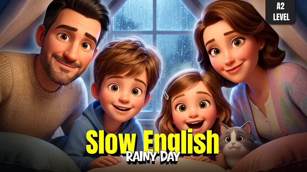 A Rainy Day at Home | Slow English Listening Story A2 Level