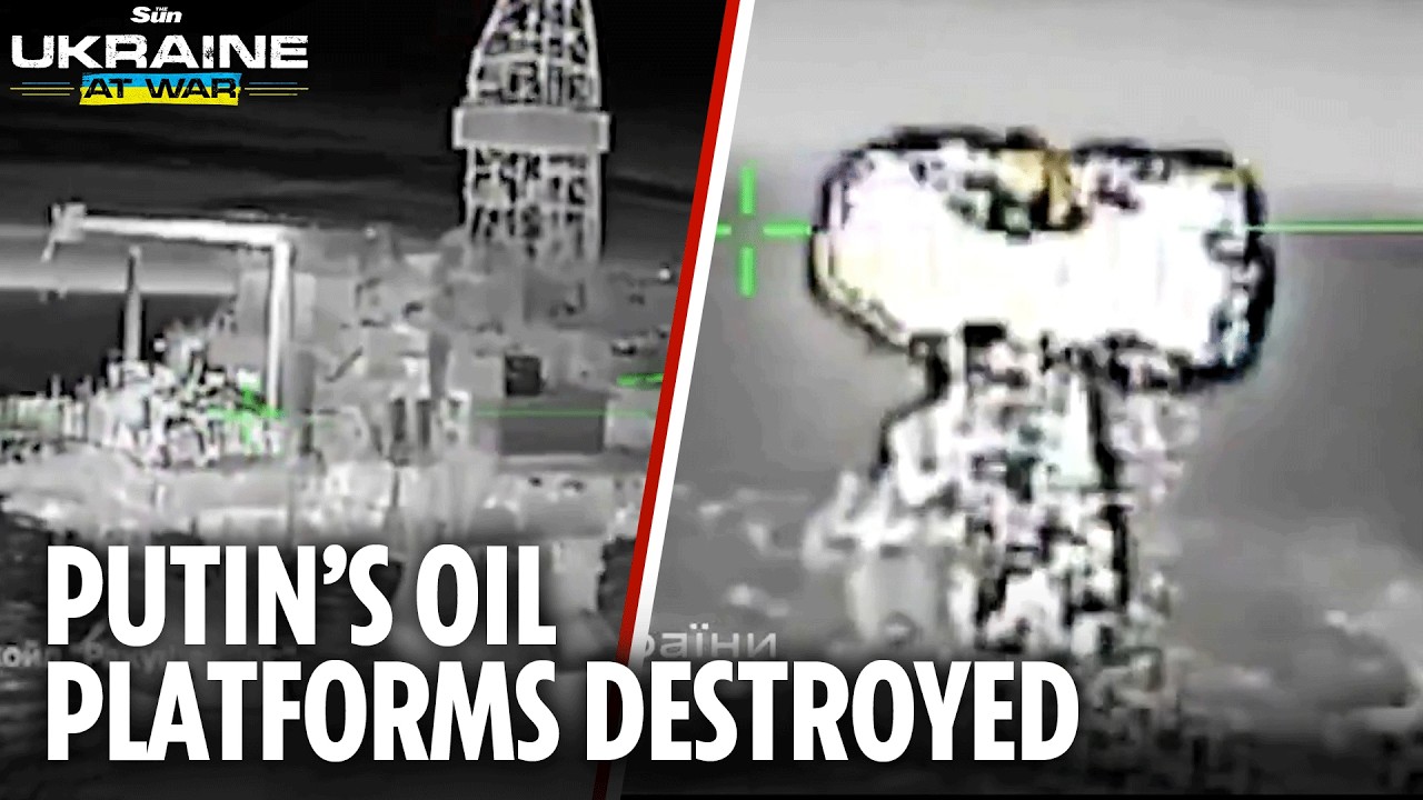 Ukrainian drones blast Russian oil rigs in blitz on Putin's fuel lines