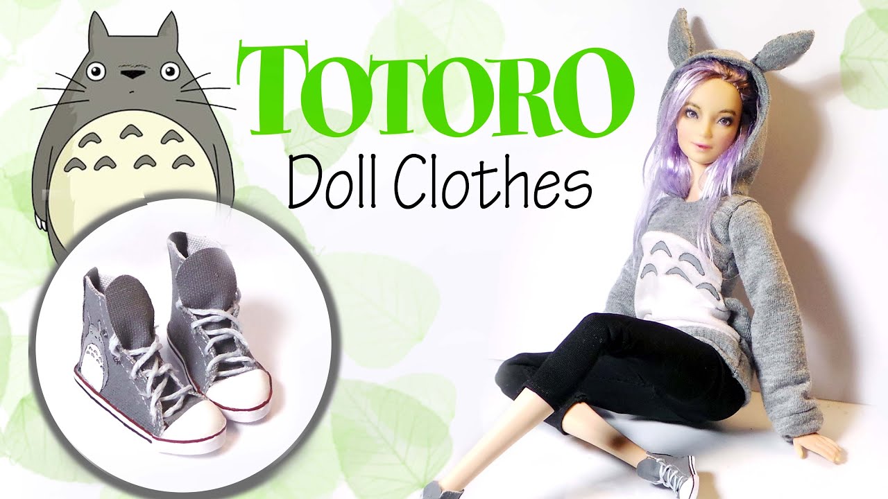 How To Make: TOTORO Hoodie & Sneakers - Doll Shirt & Shoe Tutorial