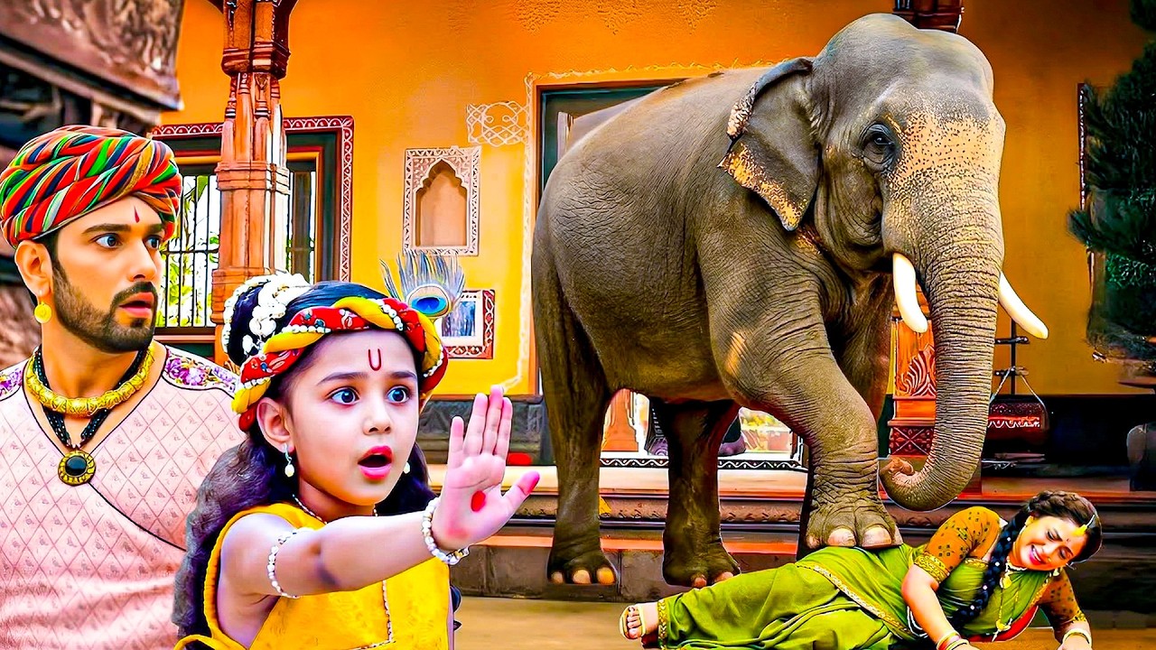 मैया पर जंगली हाथी का हमला, कान्हा और बाबा रह गए स्तब्ध ! | यशोमती मईया के नंदलाला | Shree Krishan
