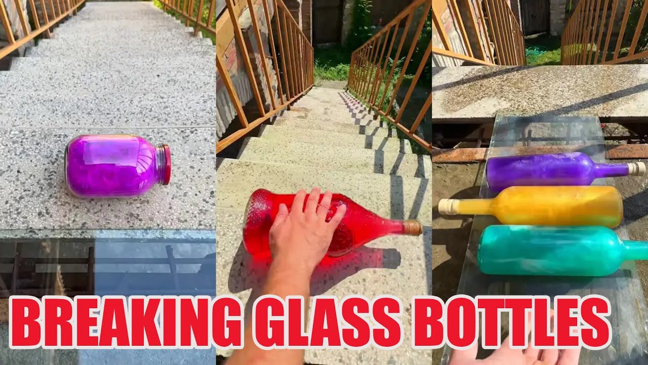 Breaking Glass Bottles and Balloon Drops 🔥 Crushing Crunchy & Soft Things #asmr #satisfying