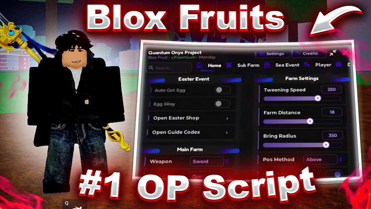Blox Fruits Script GUI - Easter Event, Auto EGG, Collect EGG, Auto Farm & Mastery Farm [ NO KEY ]