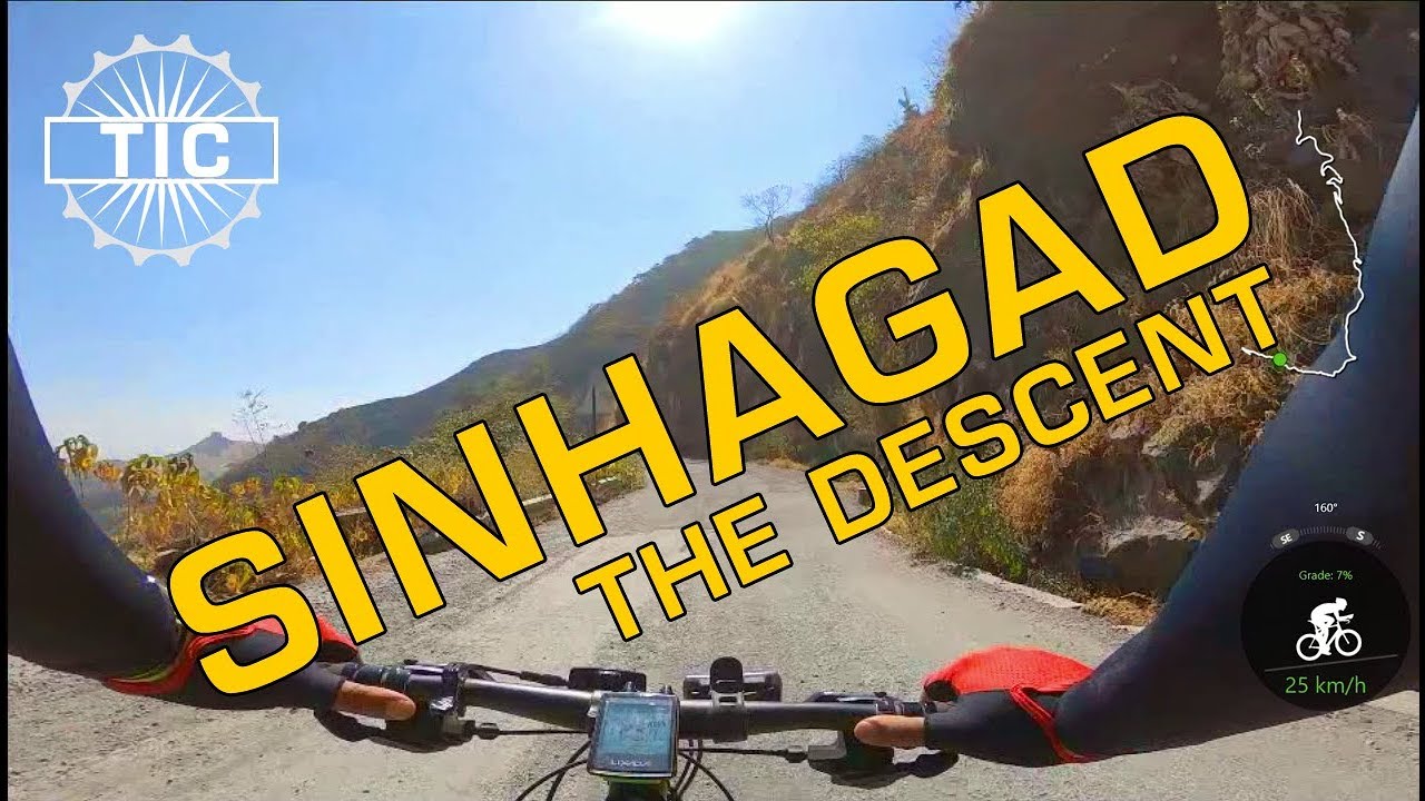 Cycling in Pune - Descending Sinhagad