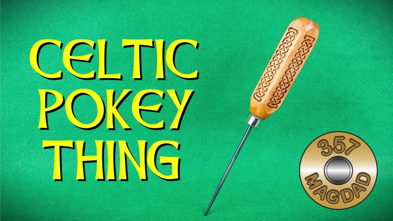 Vintage Advertising Ice Pick Restomod - Happy Saint Patrick's Day!  - Wood Burning Celtic Knotwork