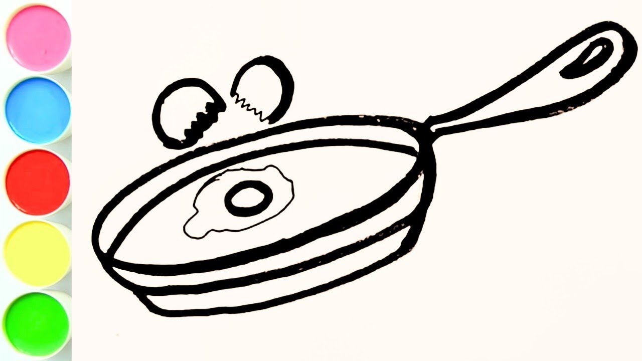 🥚🍳How To Draw Fried Egg Picture Drawing, Painting, Coloring for Kids and Toddlers