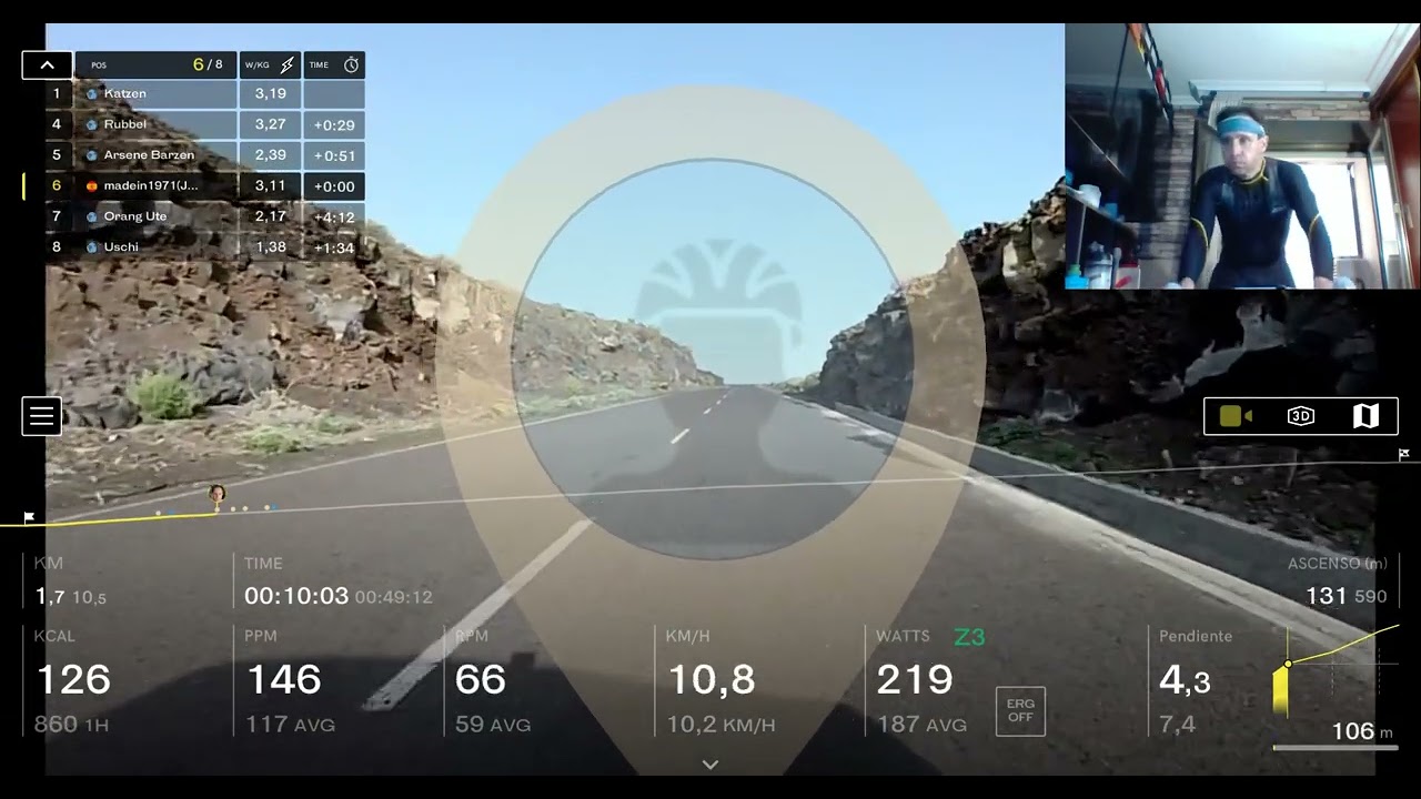 Bkool cycling - 01- 01-2024  14:24 La Palma - Lighthouse Fuencaliente   Los Canarios - madein1971