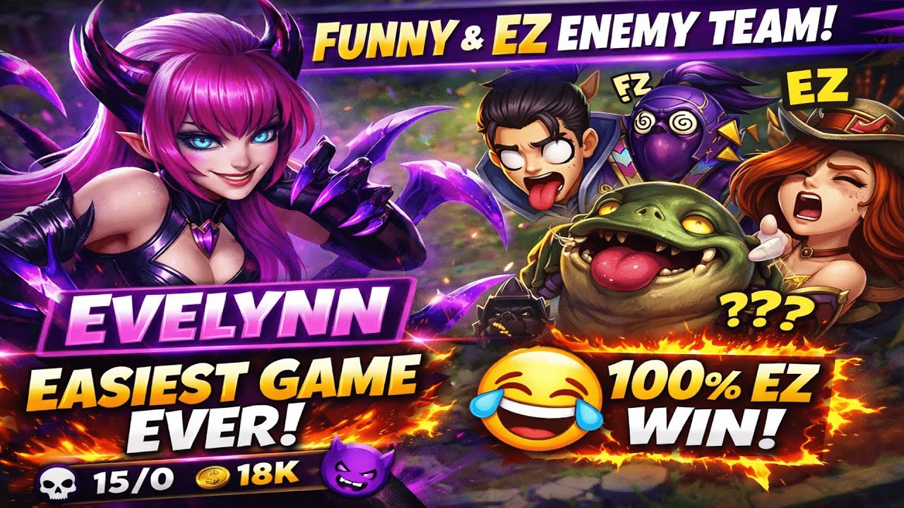 “Evelynn Gameplay 😂 | Most Funny & EZ Enemy Team Ever | LOL Ranked”