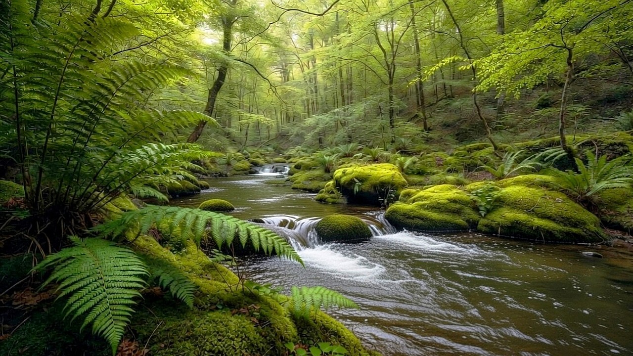Misty Forest Stream & Birdsong | Deep Sleep Nature Sounds for Relaxation