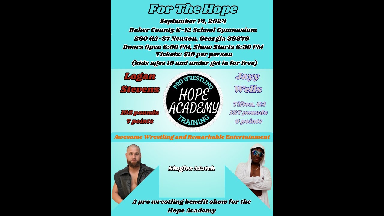 Logan Stevens vs. Jayy Wells (9/14/24 - For The Hope)