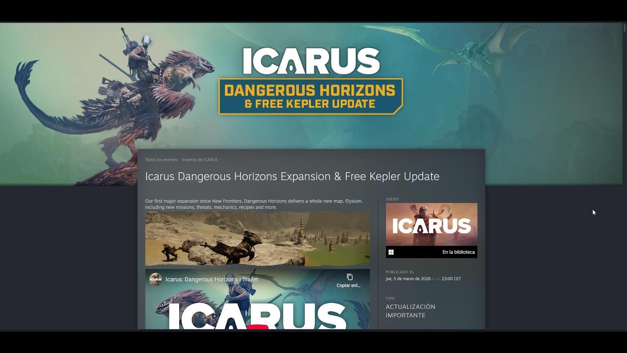 ICARUS. ACTUALIZACION HORIZONTES PELIGROSOS Y KEPLER