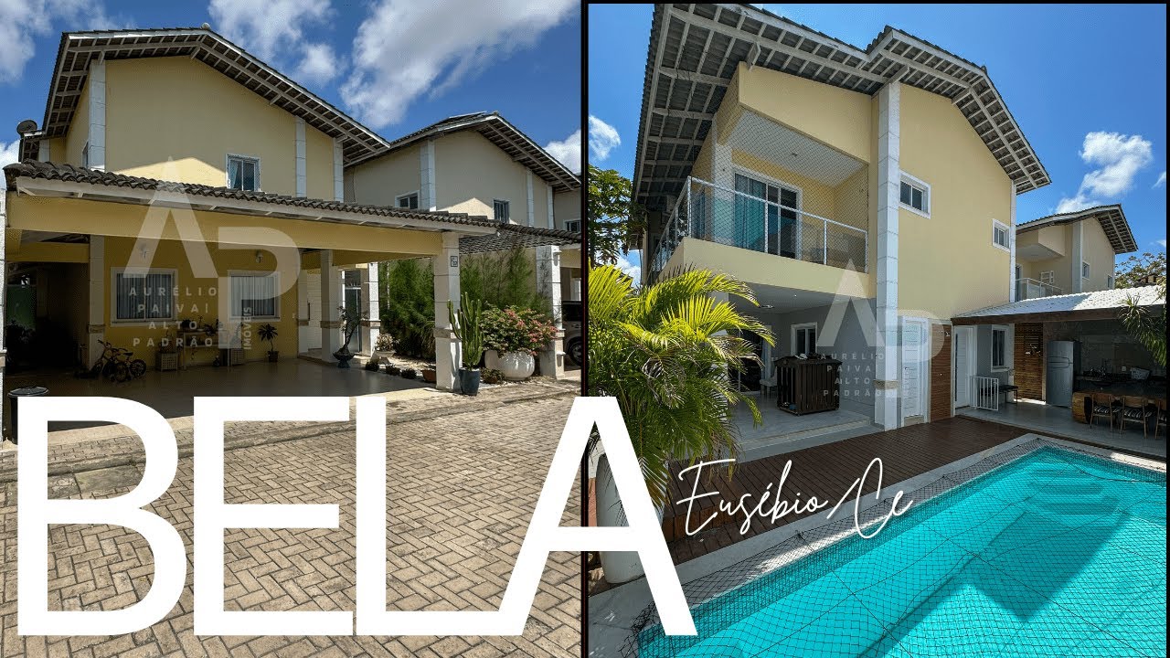 CASA MOBILIADA EM CONDOMÍNIO NO EUSÉBIO, PERTO DO ANTARES. 230M2 COM 4 SUÍTES, PISCINA, DECK GOURMET