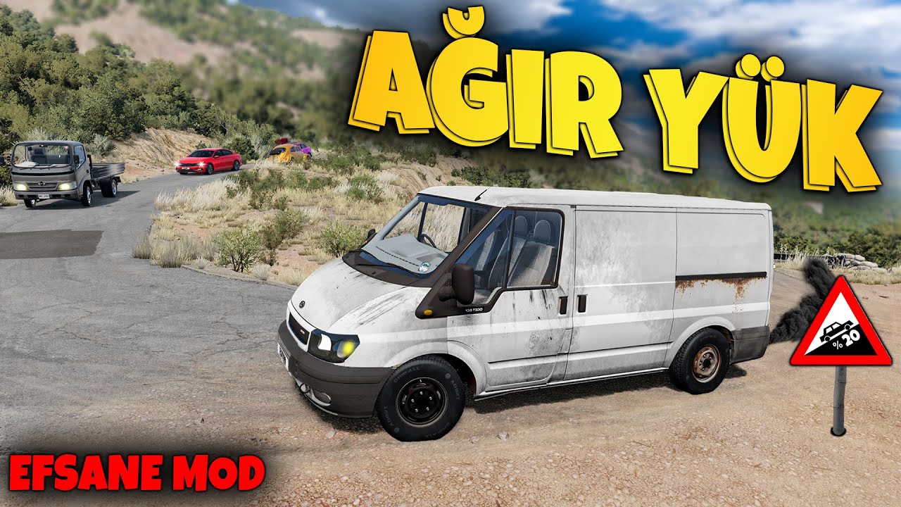 2 TON YÜK İLE BOL VİRAJLI KÖY YOLLARINA DALDIM // FORD TRANSİT // BeamNG.drive