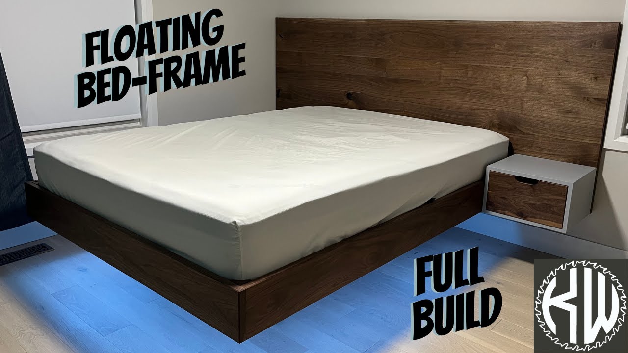 Woodworking - Handmade Floating Walnut Bed Frame (Start to Finish Build)