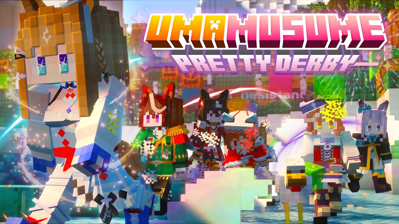 Minecraft Umamusume Grand Prix with 8 Players! (Umapyoi Mod × Sprint Racer)
