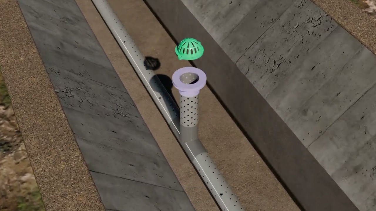Akasa Drain perforated pipe use in canal construction.